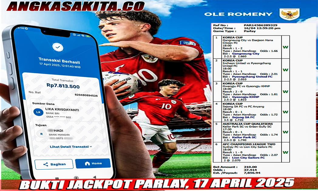 INFO KEMENANGAN PARLAY ANGKASA BOLA 17 APRIL 2025
