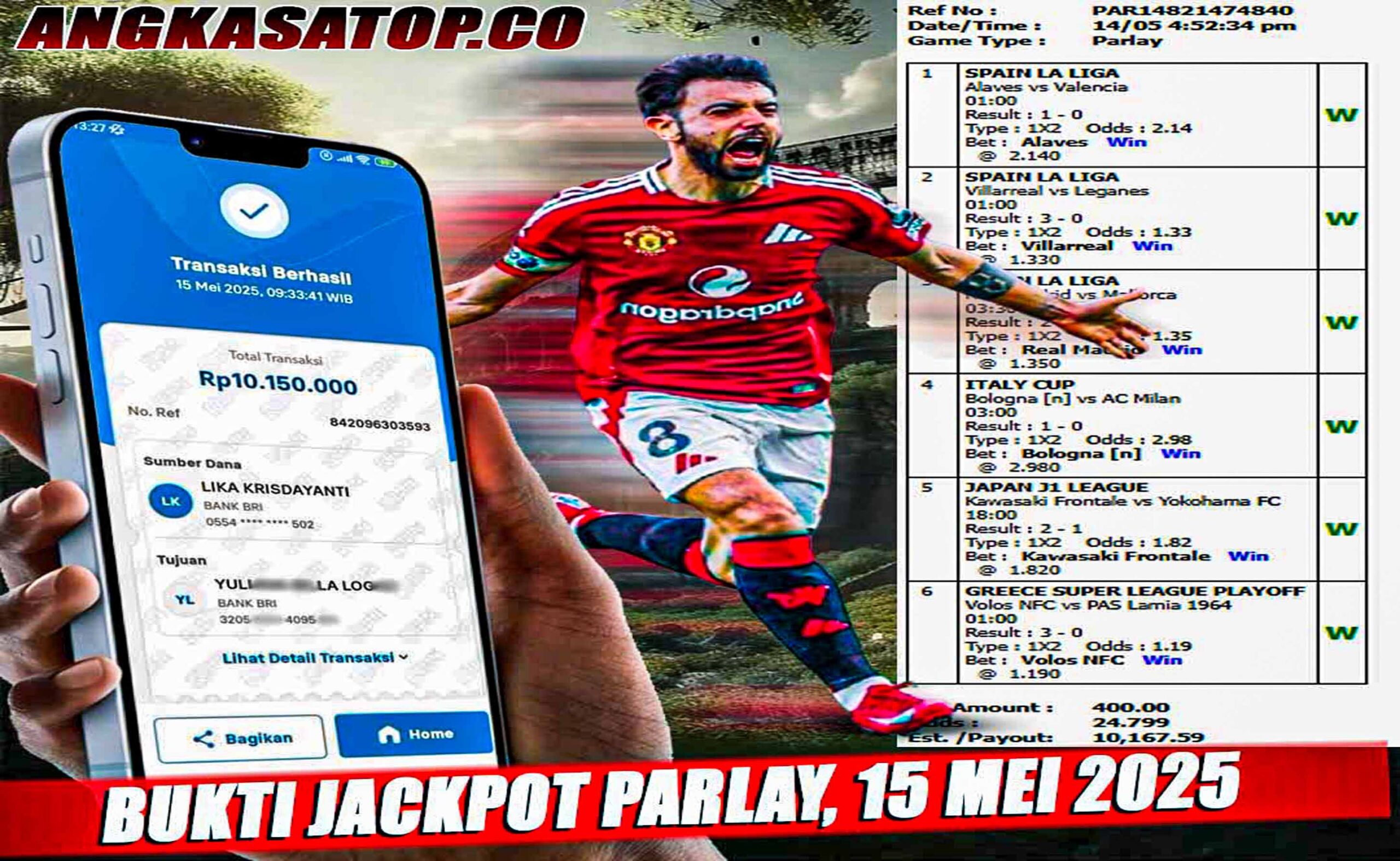 INFO KEMENANGAN ANGKASA BOLA 15 MEI 2025