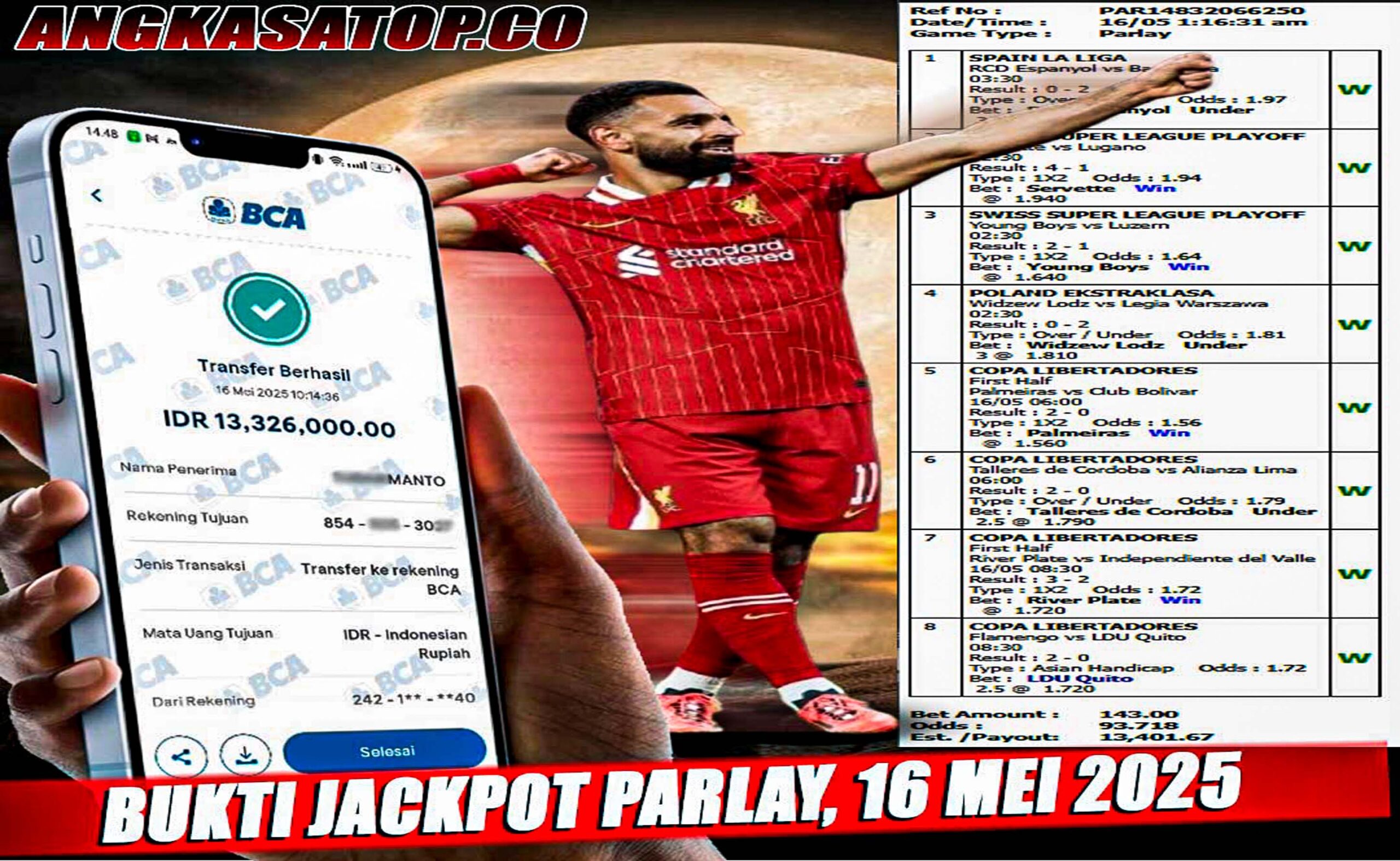 INFO KEMENANGAN ANGKASA BOLA 16 MEI 2025