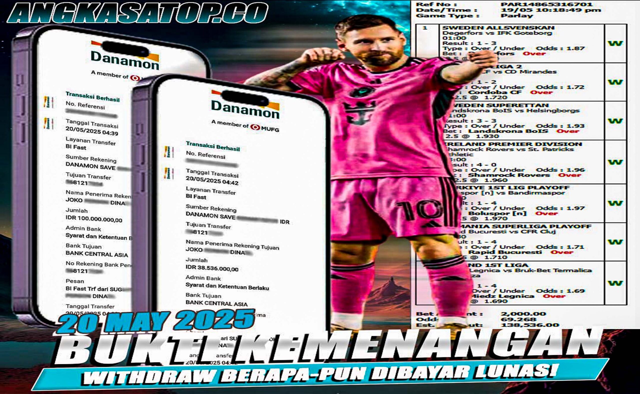 INFO KEMENANGAN ANGKASA BOLA 20 MEI 2025