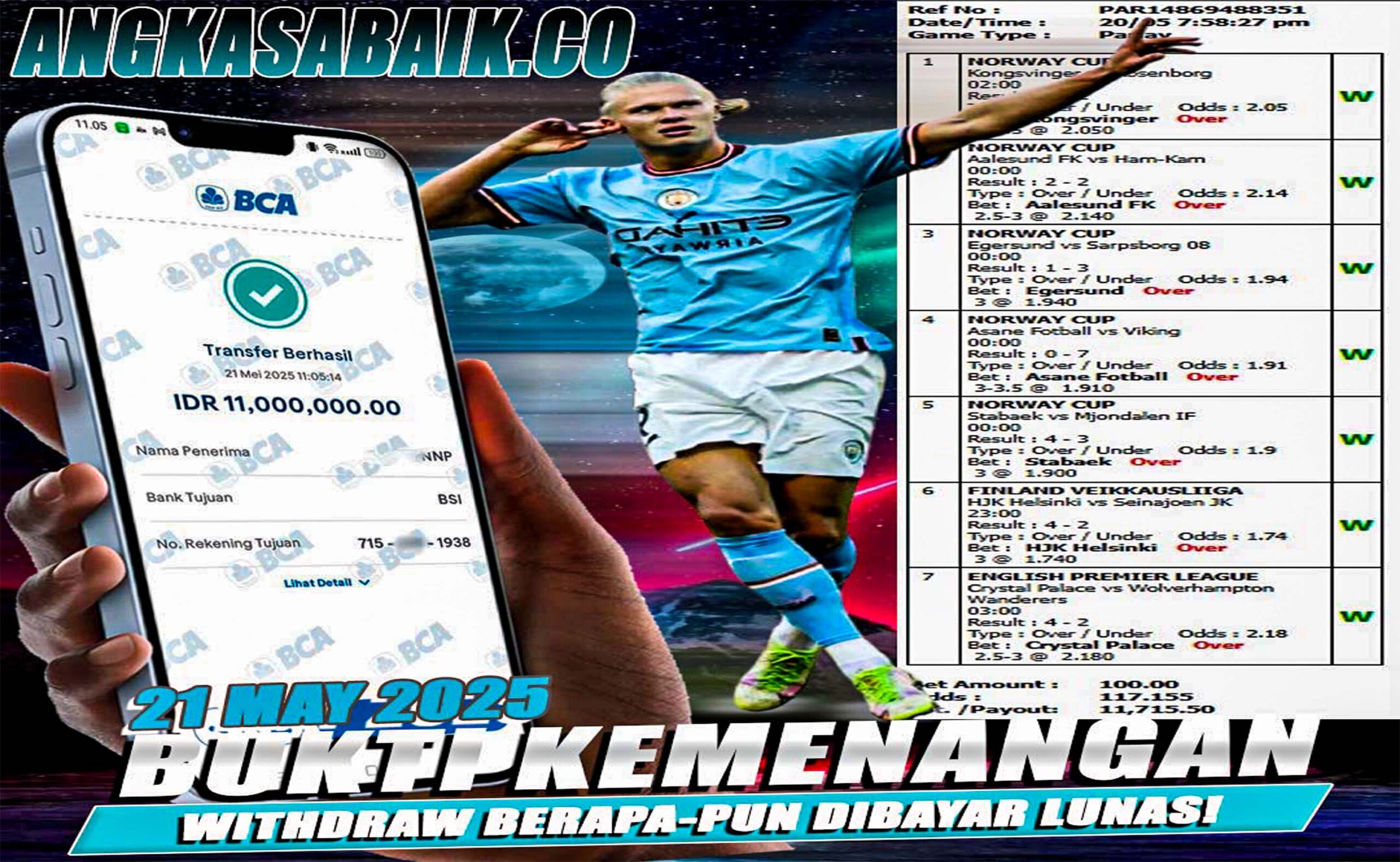 INFO KEMENANGAN ANGKASA BOLA 21 MEI 2025