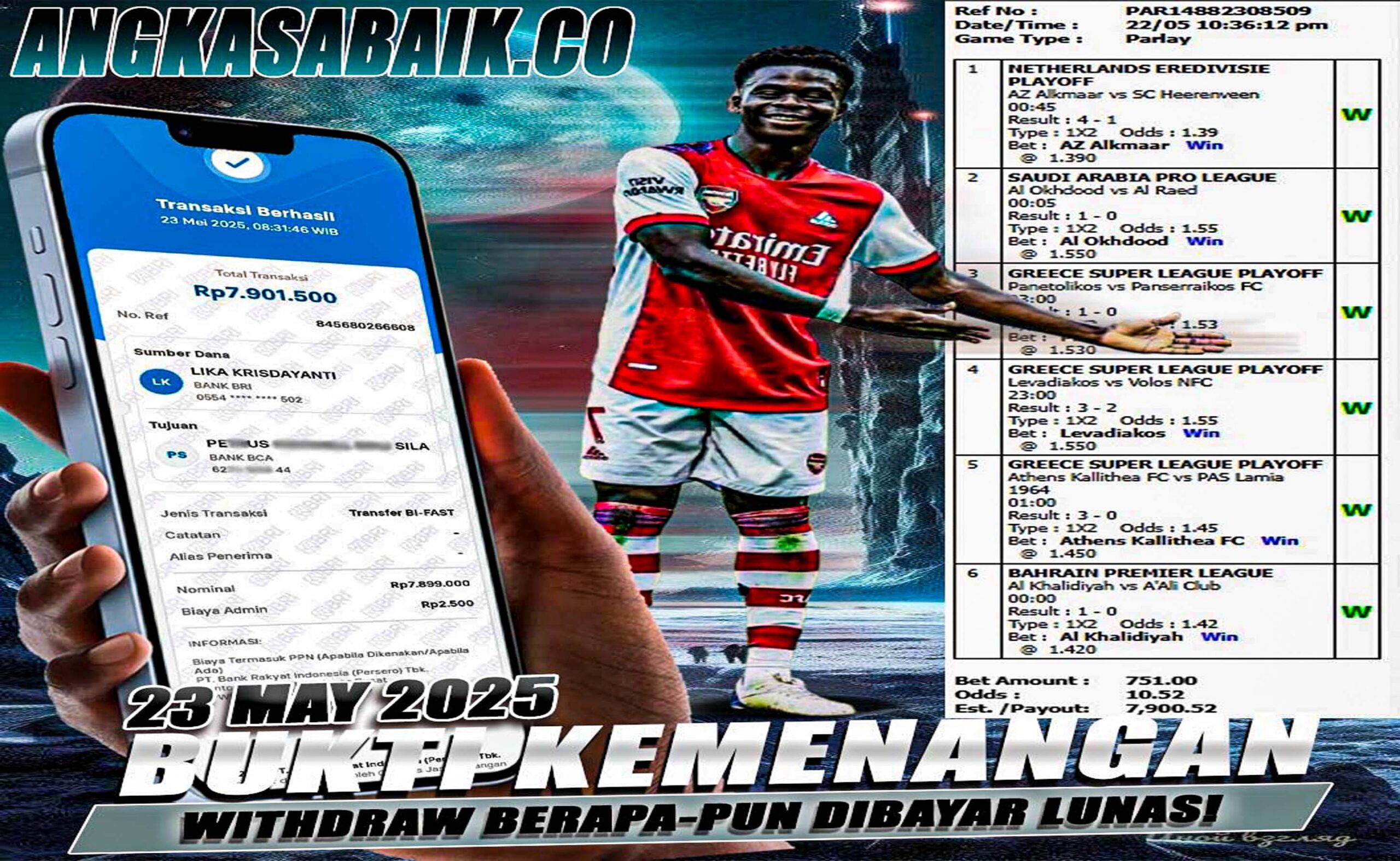 INFO KEMENANGAN ANGKASA BOLA 23 MEI 2025