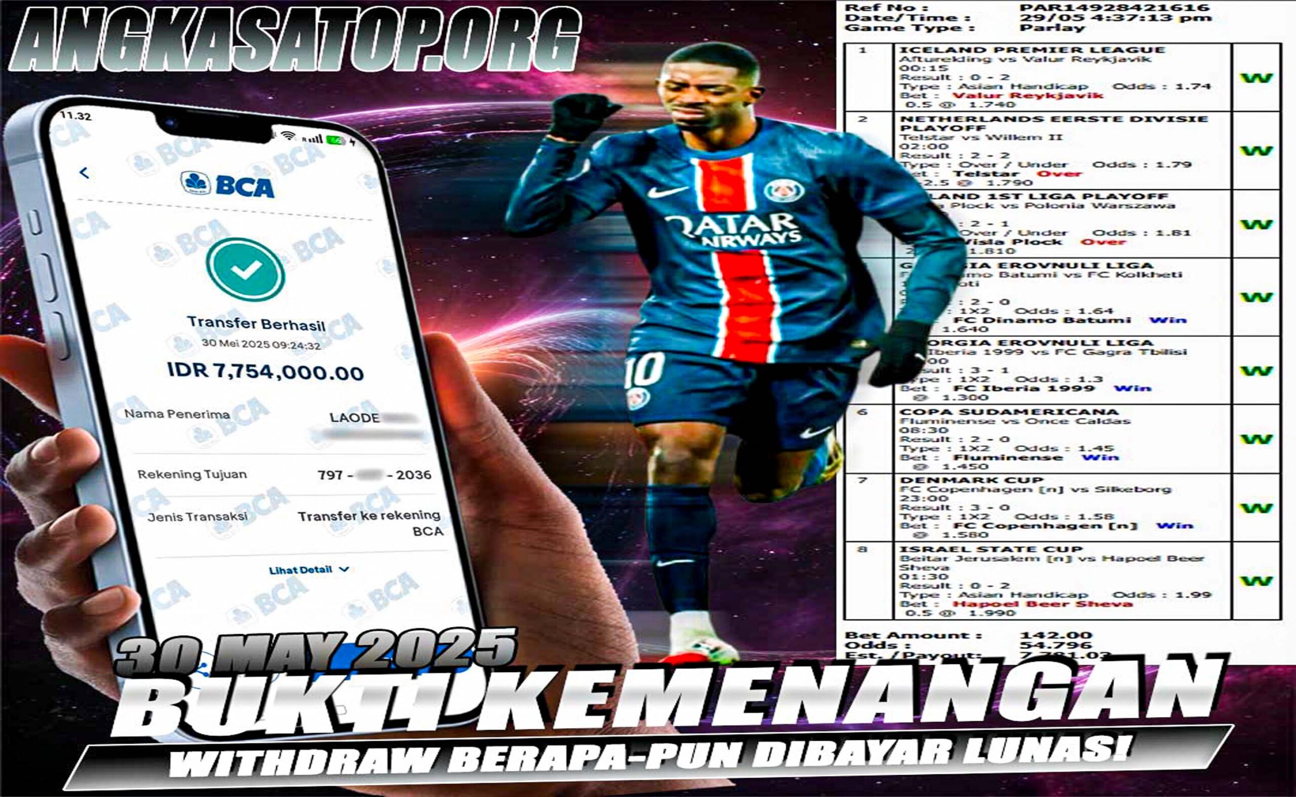 INFO KEMENANGAN ANGKASA BOLA 30 MEI 2025