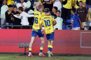 Alberto Moleiro mencetak gol untuk Las Palmas pada laga pekan ke-3 La Liga melawan Real Madrid (c) Ofisial Las Palmas/@UDLP_Oficial