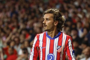Aksi Antoine Griezmann pada laga Atletico Madrid vs Espanyol di La Liga 2024/2025 (c) Ofisial LALIGA/@LaLigaENc