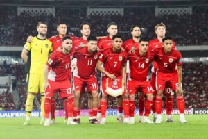 Skuad Timnas Indonesia pada laga melawan Bahrain di Kualifikasi Piala Dunia 2026 zona Asia (c) Abdul Aziz