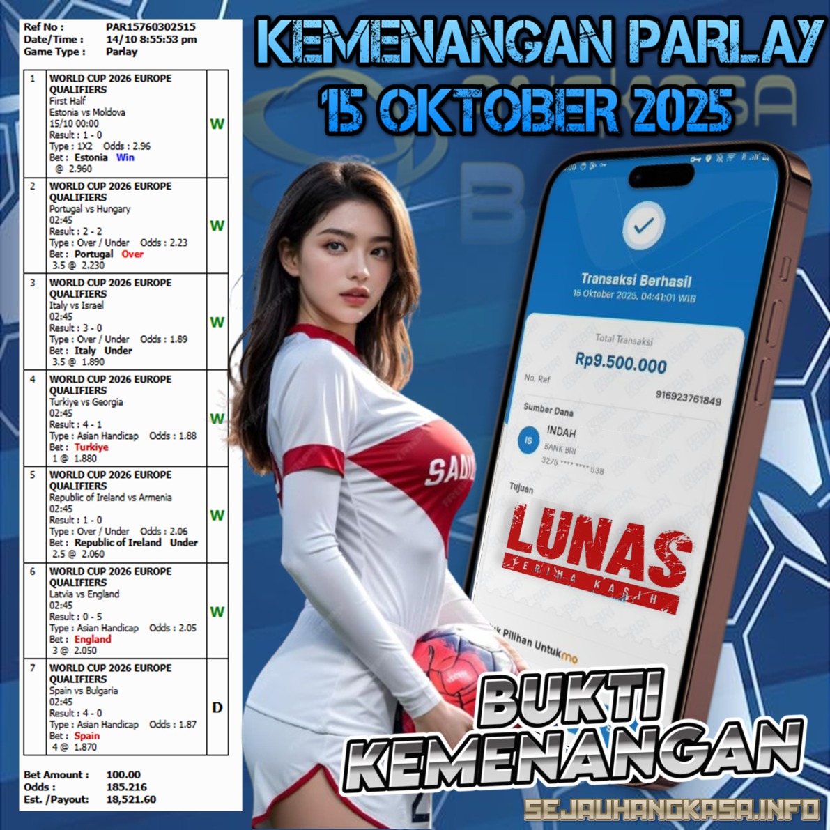 INFO KEMENANGAN ANGKASA BOLA 15 OKTOBER 2025