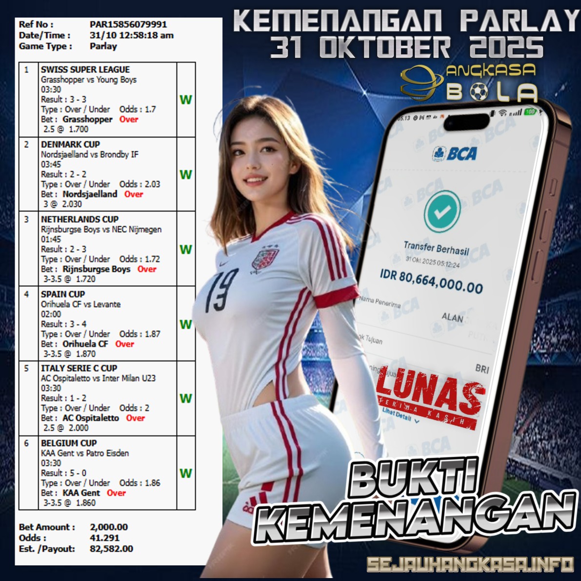 INFO KEMENANGAN ANGKASA BOLA 31 OKTOBER 2025